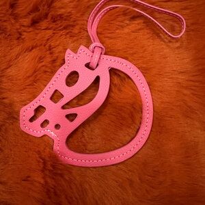 Pink Horse-Head Bag Charm Accessory